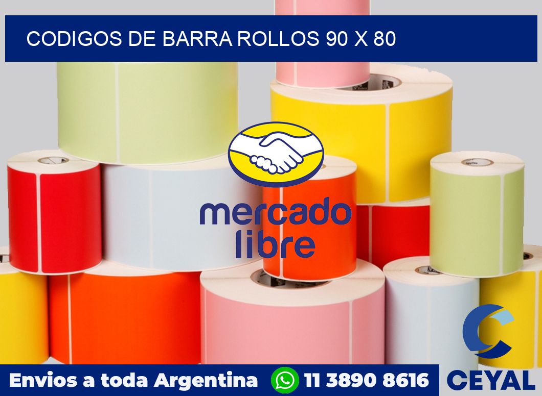 Codigos de barra rollos 90 x 80