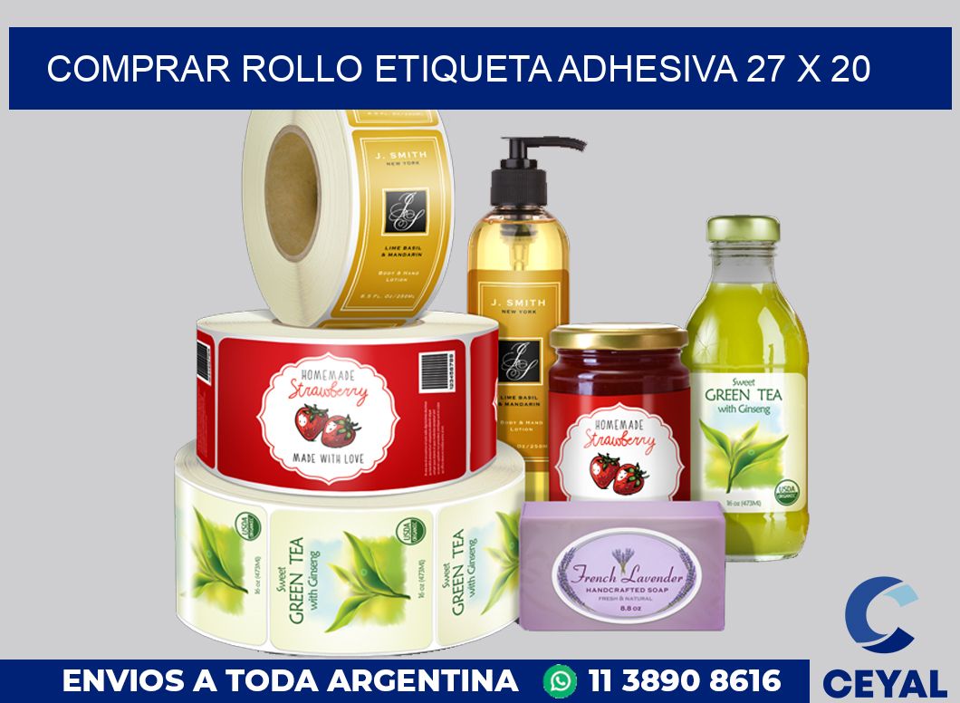 Comprar rollo etiqueta adhesiva 27 x 20