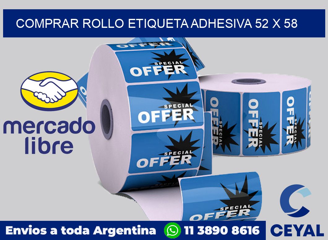 Comprar rollo etiqueta adhesiva 52 x 58