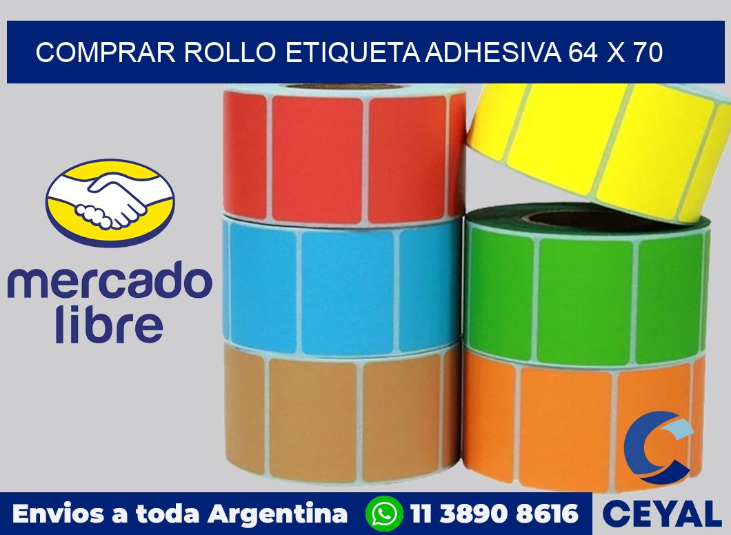 Comprar rollo etiqueta adhesiva 64 x 70