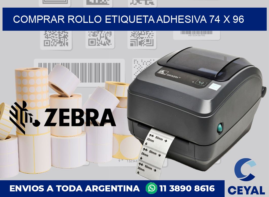Comprar rollo etiqueta adhesiva 74 x 96