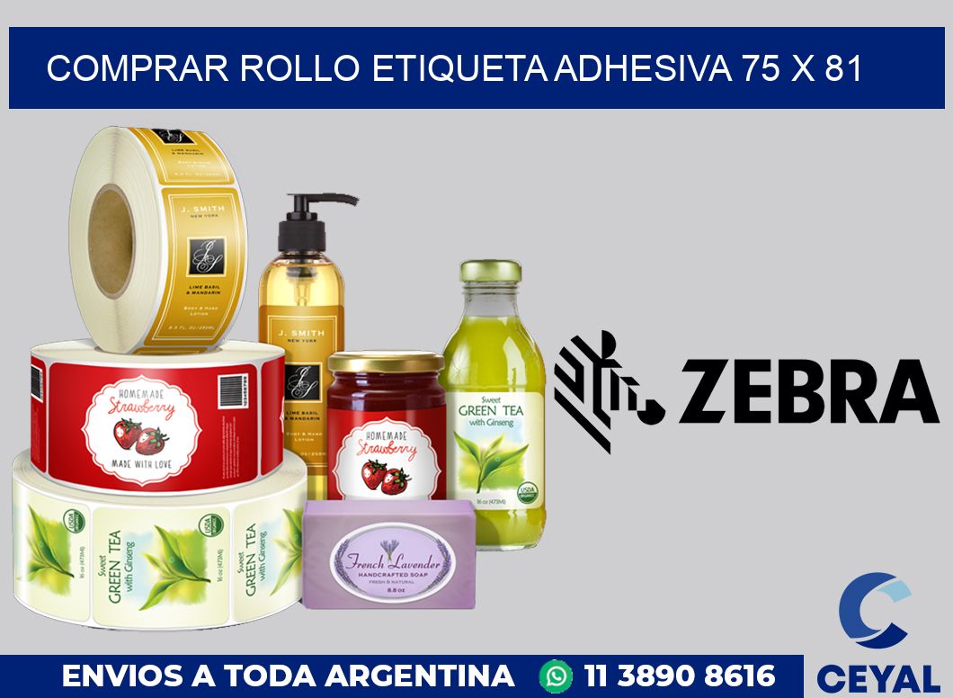 Comprar rollo etiqueta adhesiva 75 x 81