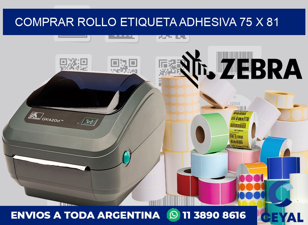 Comprar rollo etiqueta adhesiva 75 x 81
