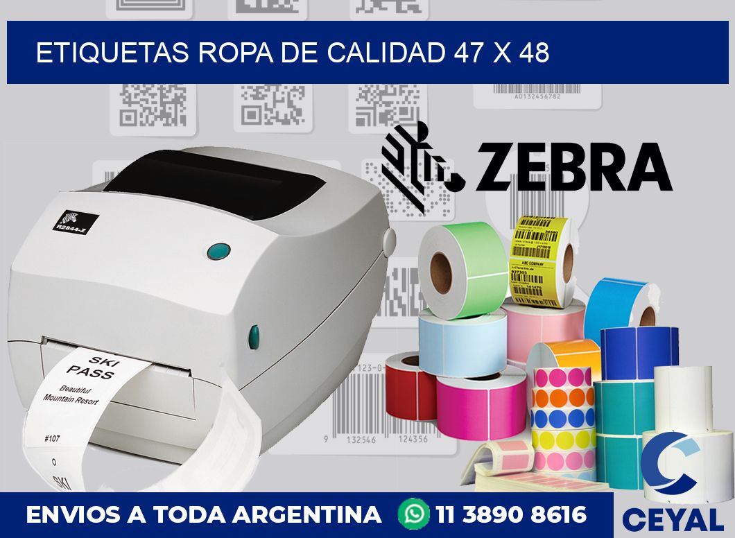 Etiquetas ropa de calidad 47 x 48