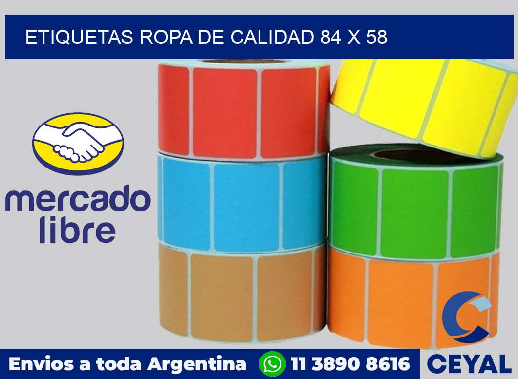 Etiquetas ropa de calidad 84 x 58