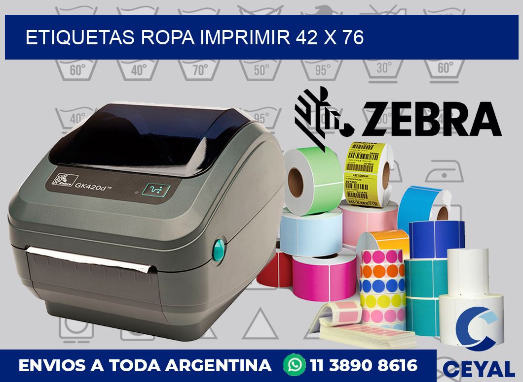 Etiquetas ropa imprimir 42 x 76