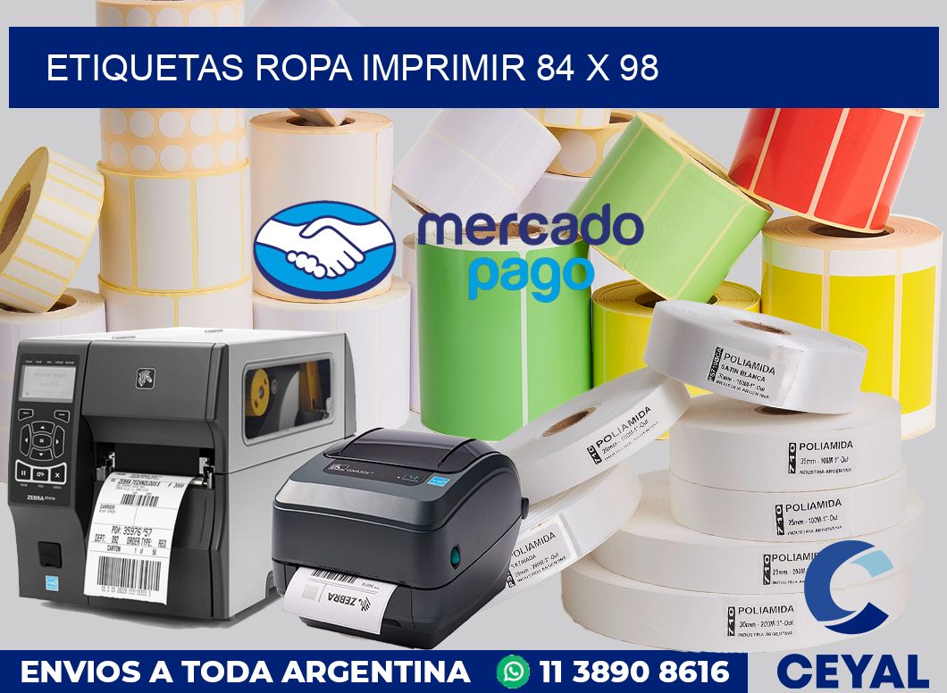 Etiquetas ropa imprimir 84 x 98