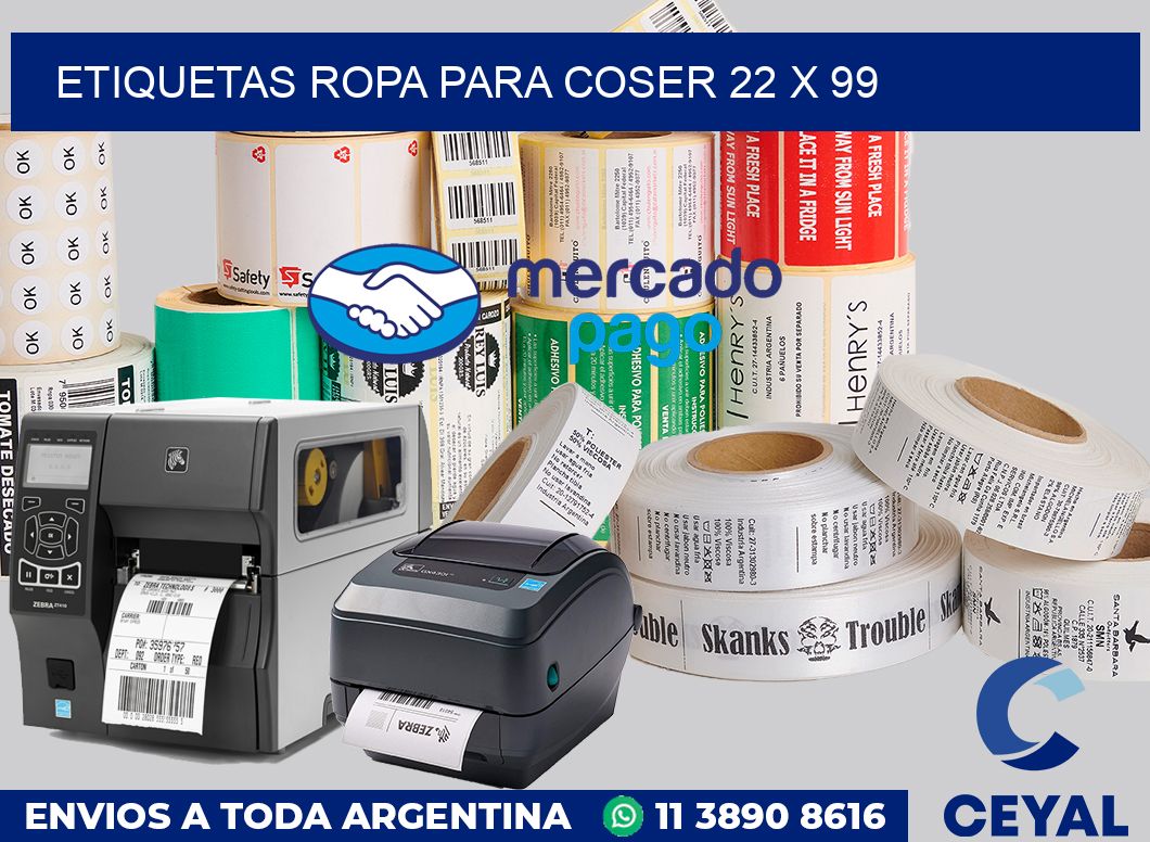 Etiquetas ropa para coser 22 x 99