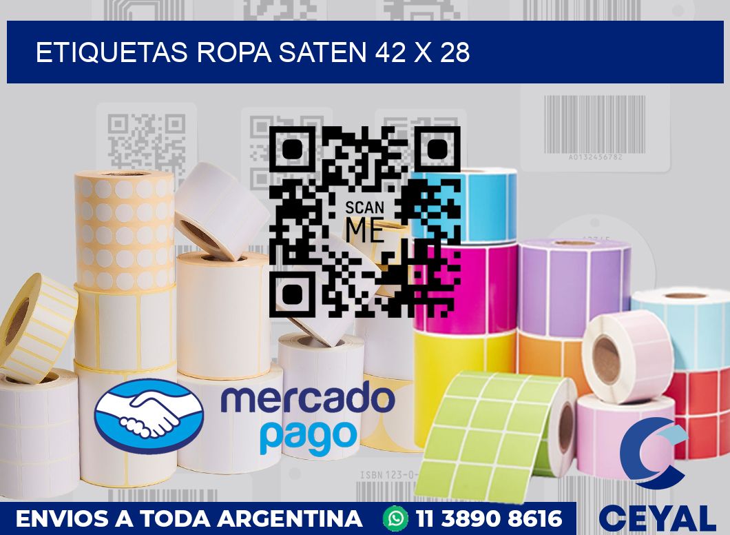 Etiquetas ropa saten 42 x 28