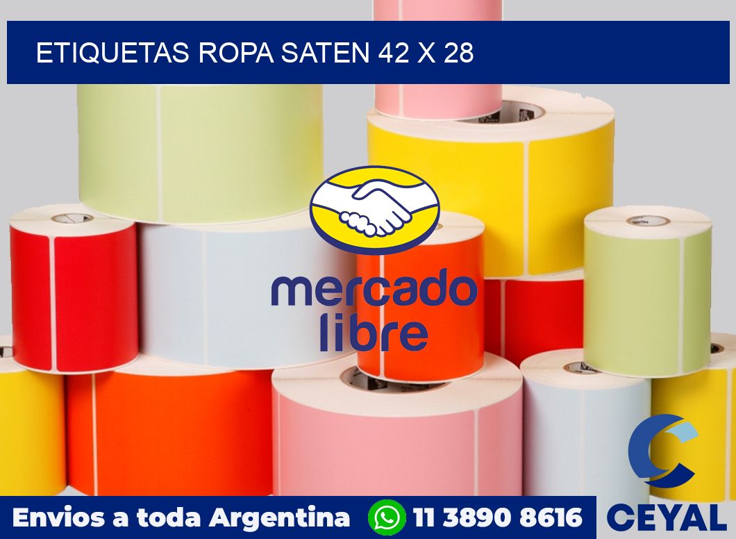 Etiquetas ropa saten 42 x 28