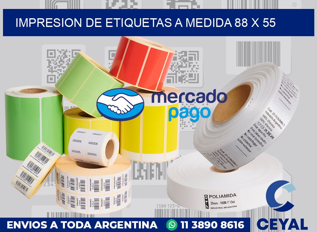 Impresion de etiquetas a medida 88 x 55