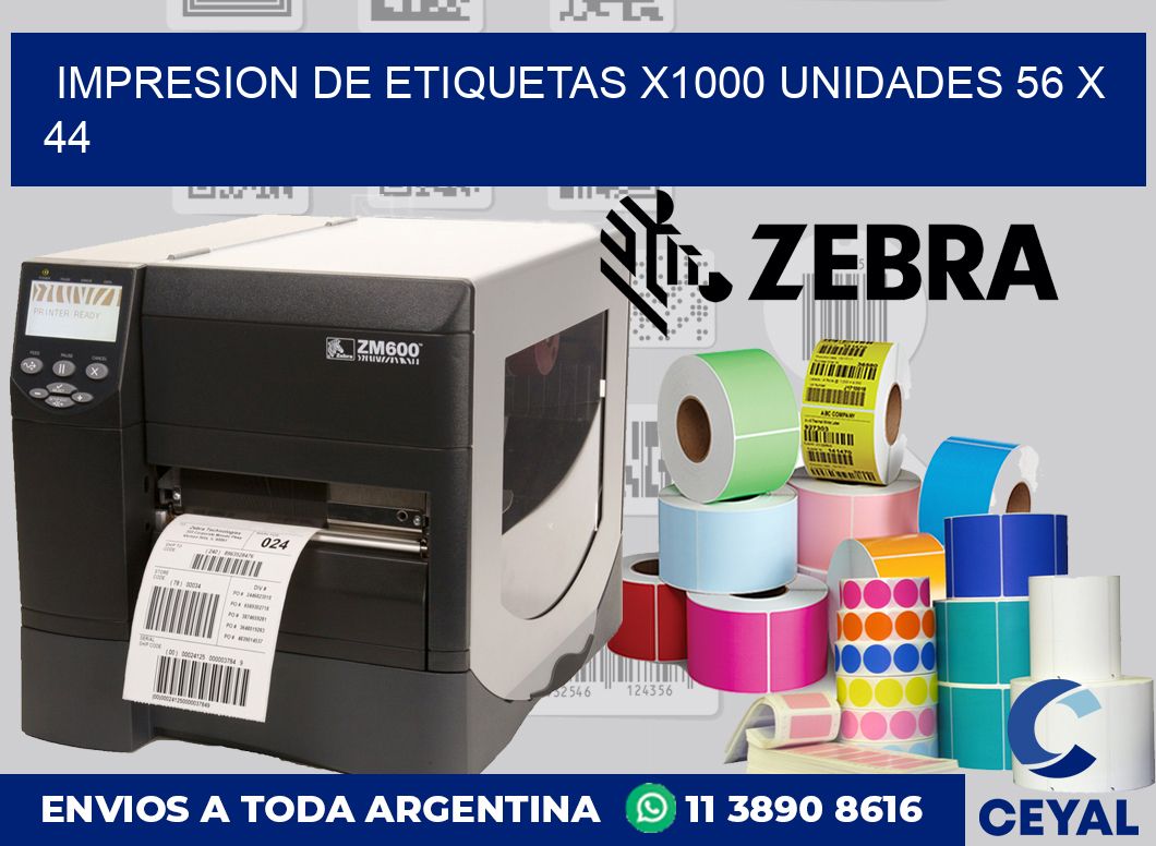 Impresion de etiquetas x1000 unidades 56 x 44