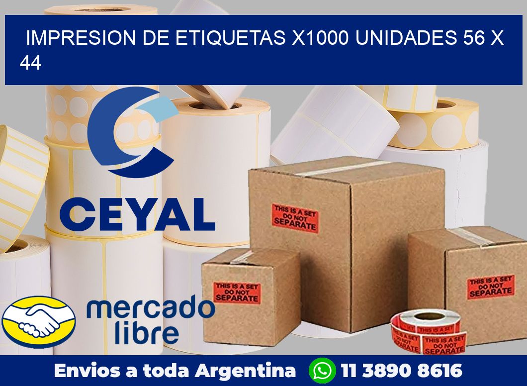 Impresion de etiquetas x1000 unidades 56 x 44