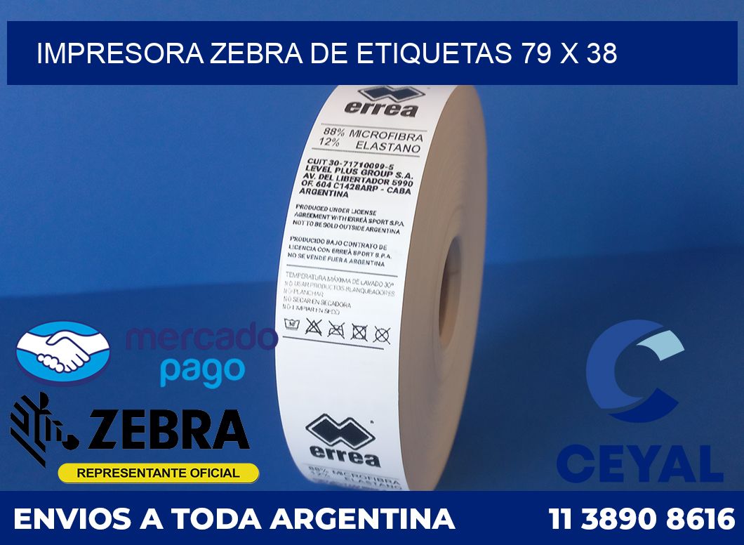 Impresora Zebra de etiquetas 79 x 38