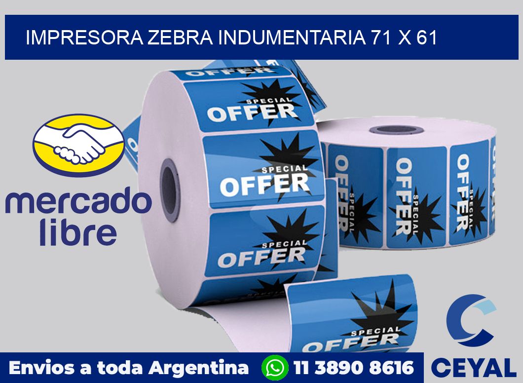 Impresora Zebra indumentaria 71 x 61