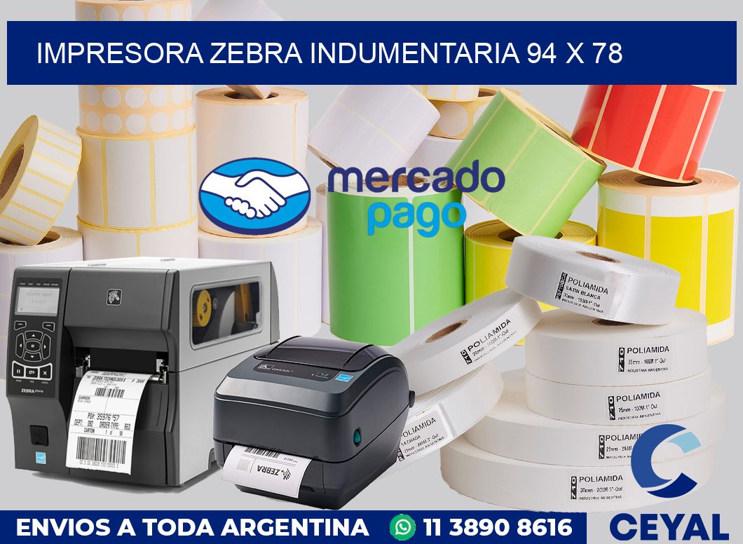 Impresora Zebra indumentaria 94 x 78