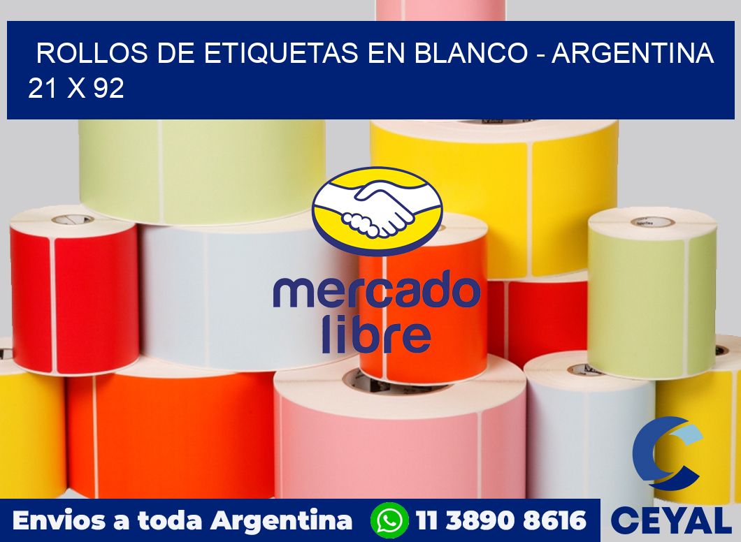 Rollos de etiquetas en blanco - Argentina 21 x 92