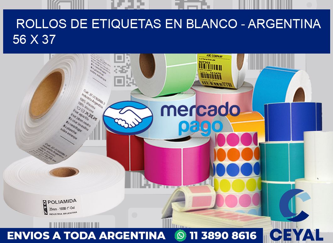 Rollos de etiquetas en blanco - Argentina 56 x 37
