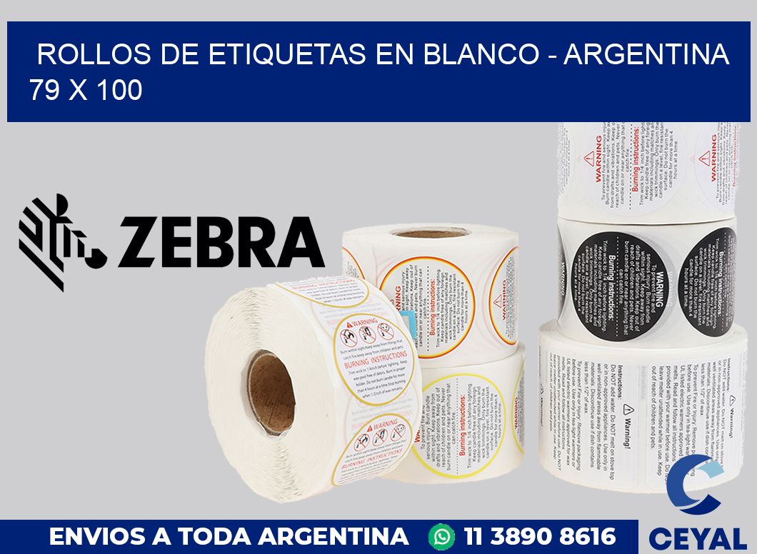Rollos de etiquetas en blanco - Argentina 79 x 100