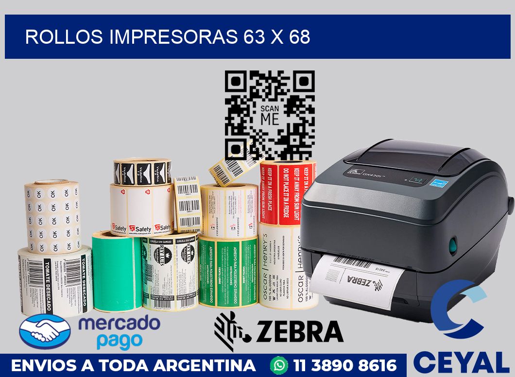 Rollos impresoras 63 x 68