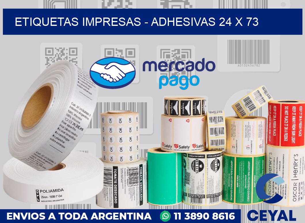 etiquetas impresas - Adhesivas 24 x 73