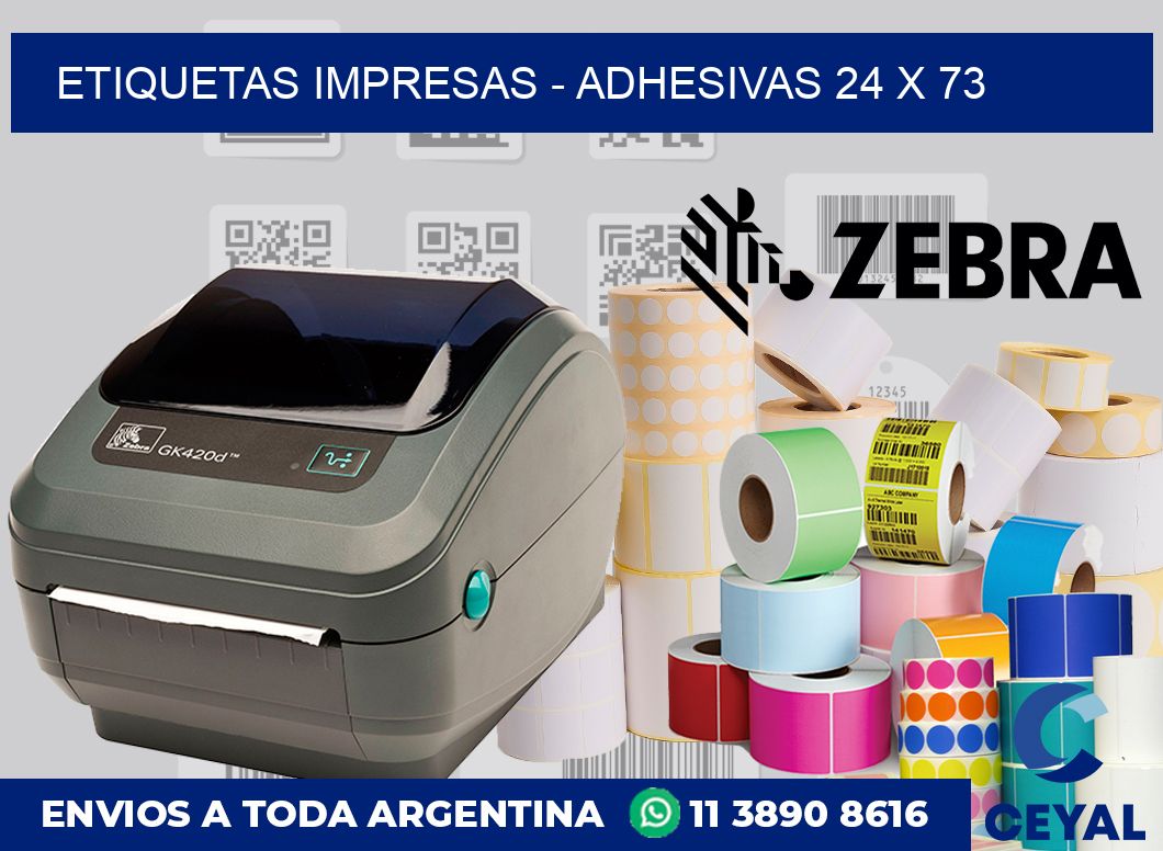 etiquetas impresas - Adhesivas 24 x 73