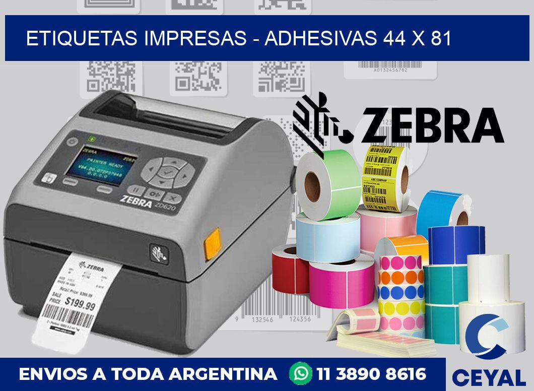 etiquetas impresas – Adhesivas 44 x 81