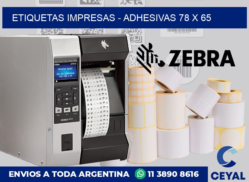etiquetas impresas – Adhesivas 78 x 65