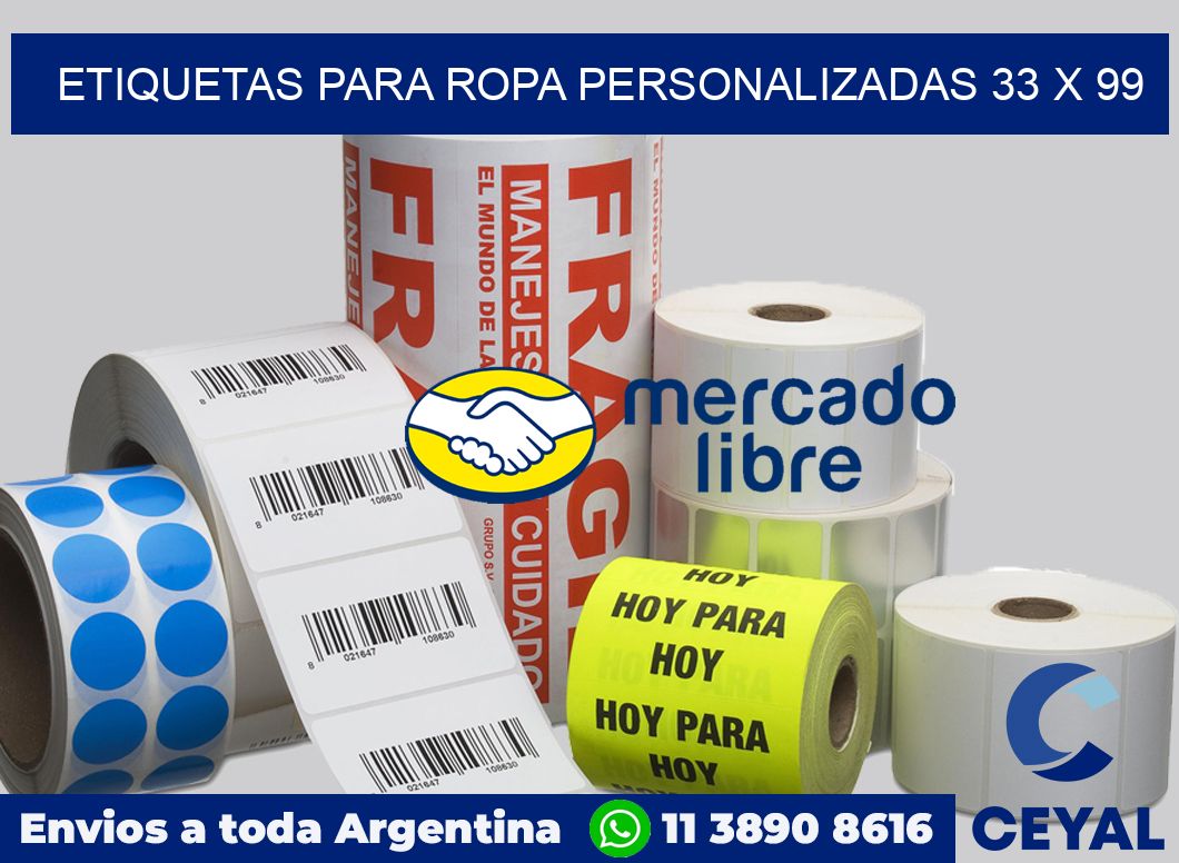 etiquetas para ropa personalizadas 33 x 99