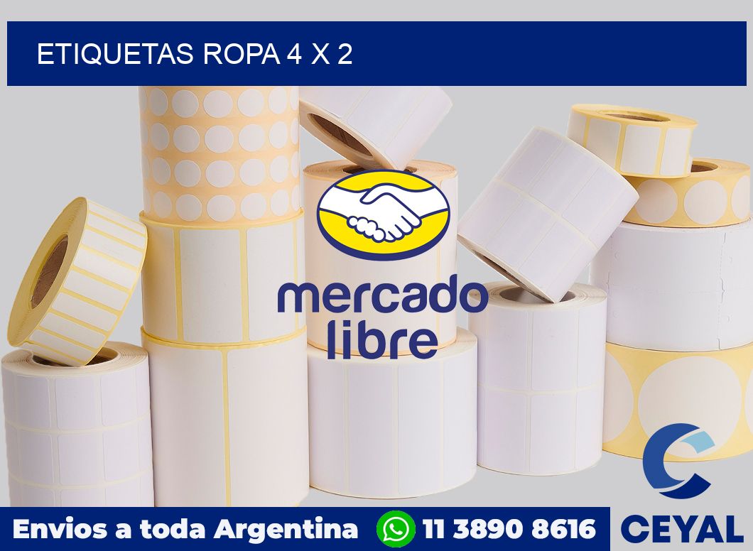 etiquetas ropa 4 x 2