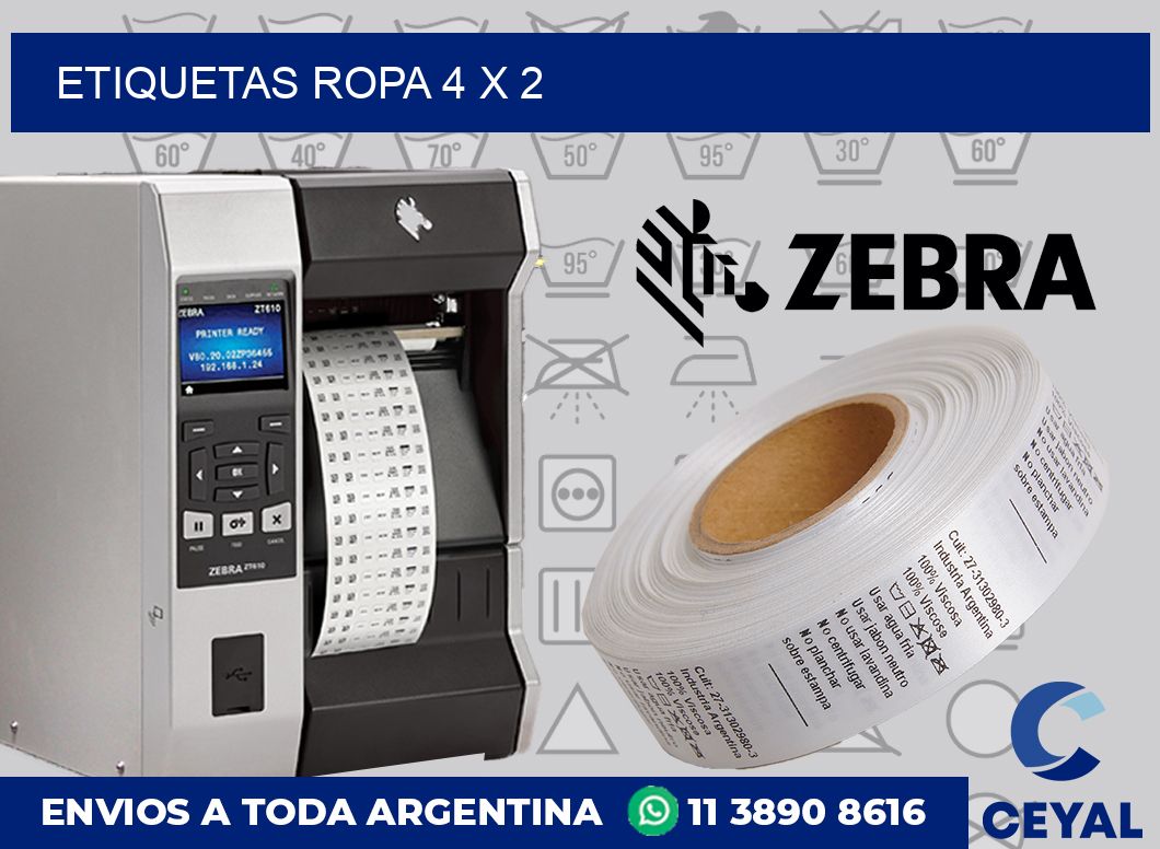 etiquetas ropa 4 x 2