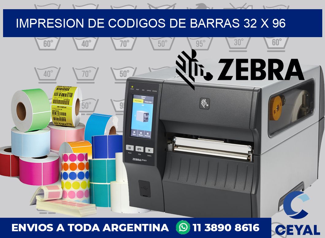 impresion de codigos de barras 32 x 96