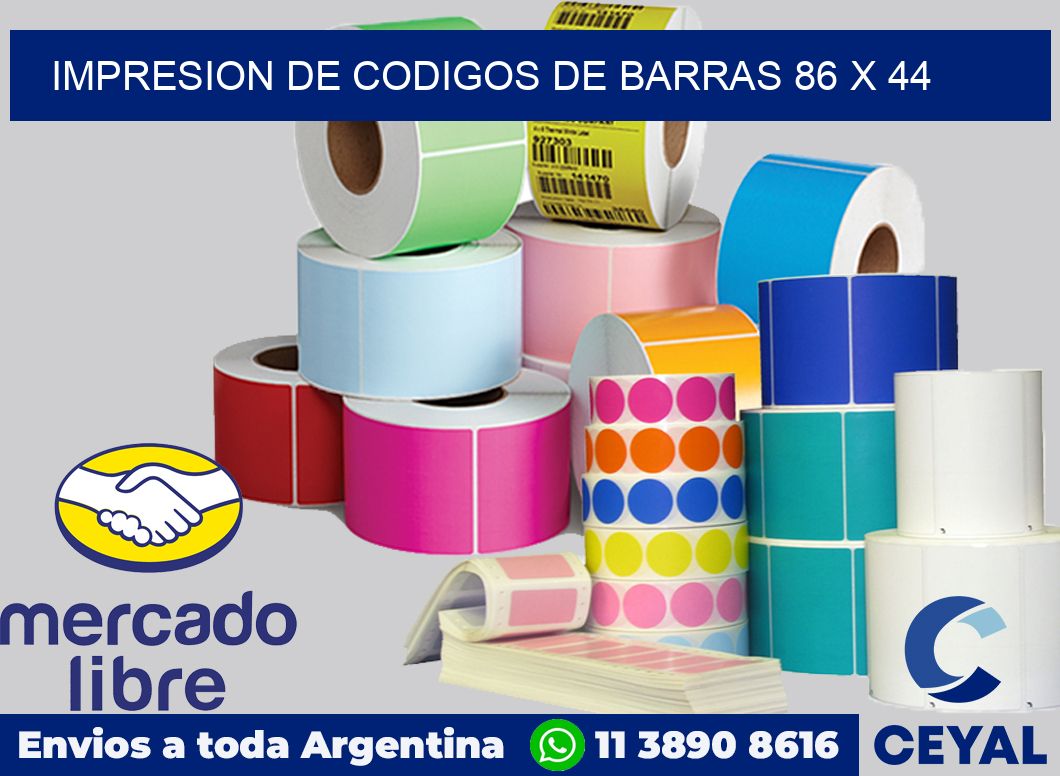 impresion de codigos de barras 86 x 44