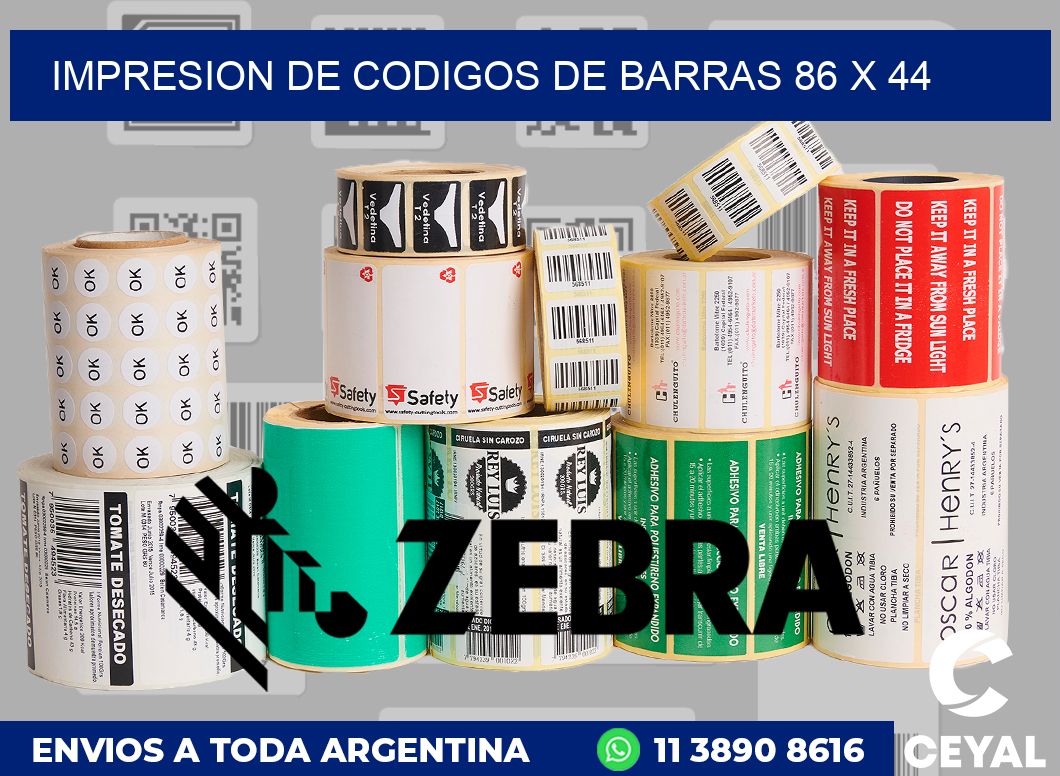 impresion de codigos de barras 86 x 44
