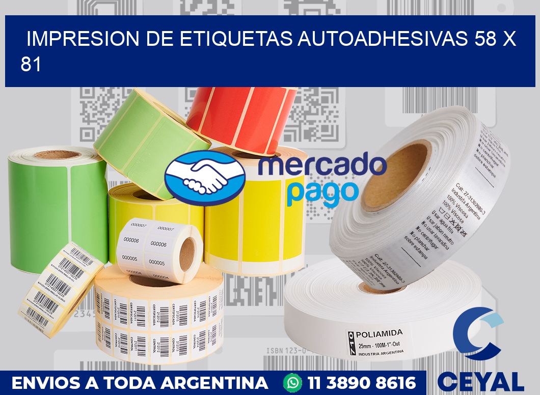 impresion de etiquetas autoadhesivas 58 x 81