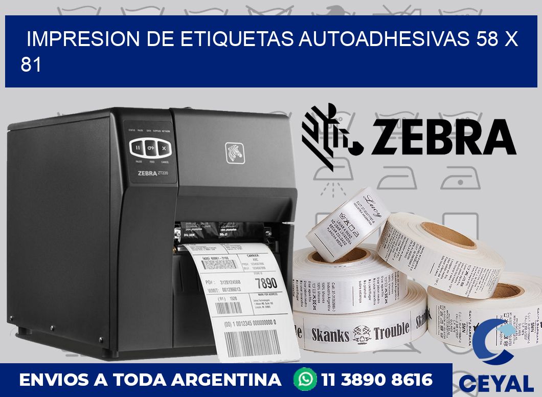 impresion de etiquetas autoadhesivas 58 x 81