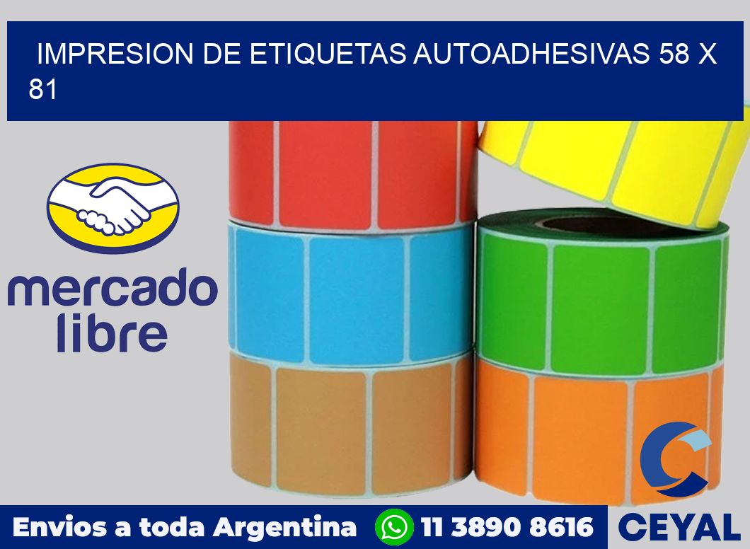 impresion de etiquetas autoadhesivas 58 x 81