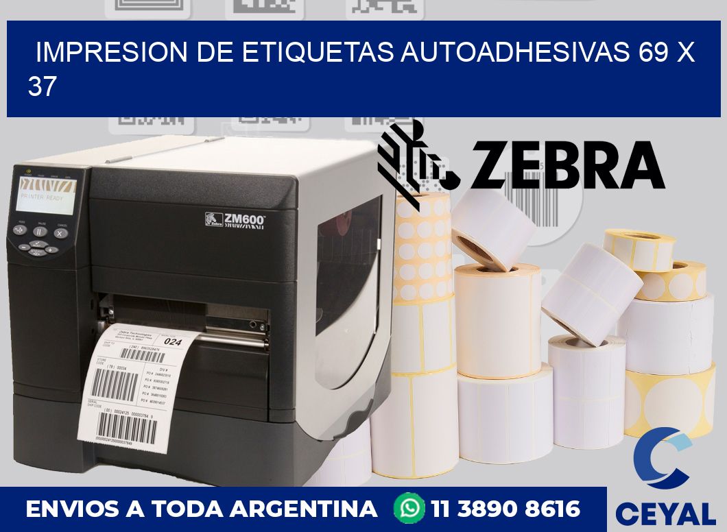 impresion de etiquetas autoadhesivas 69 x 37