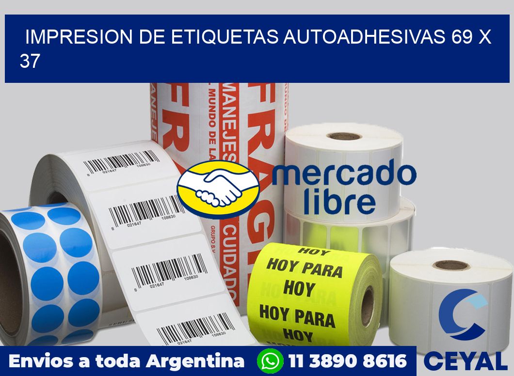 impresion de etiquetas autoadhesivas 69 x 37