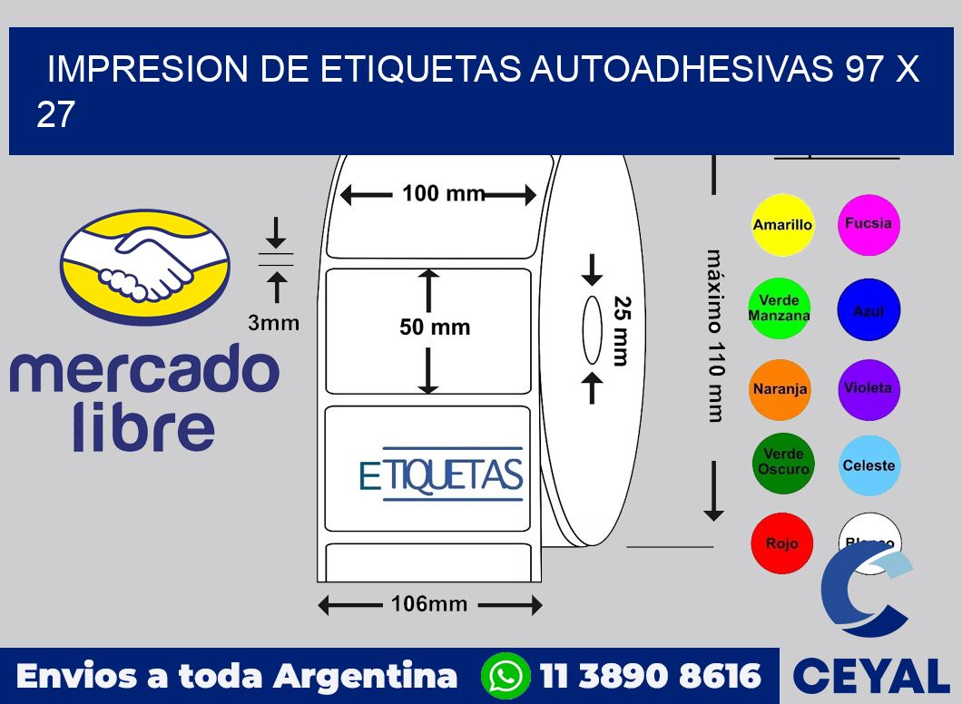 impresion de etiquetas autoadhesivas 97 x 27
