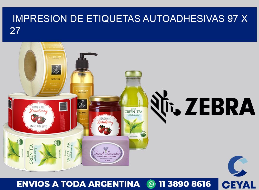impresion de etiquetas autoadhesivas 97 x 27