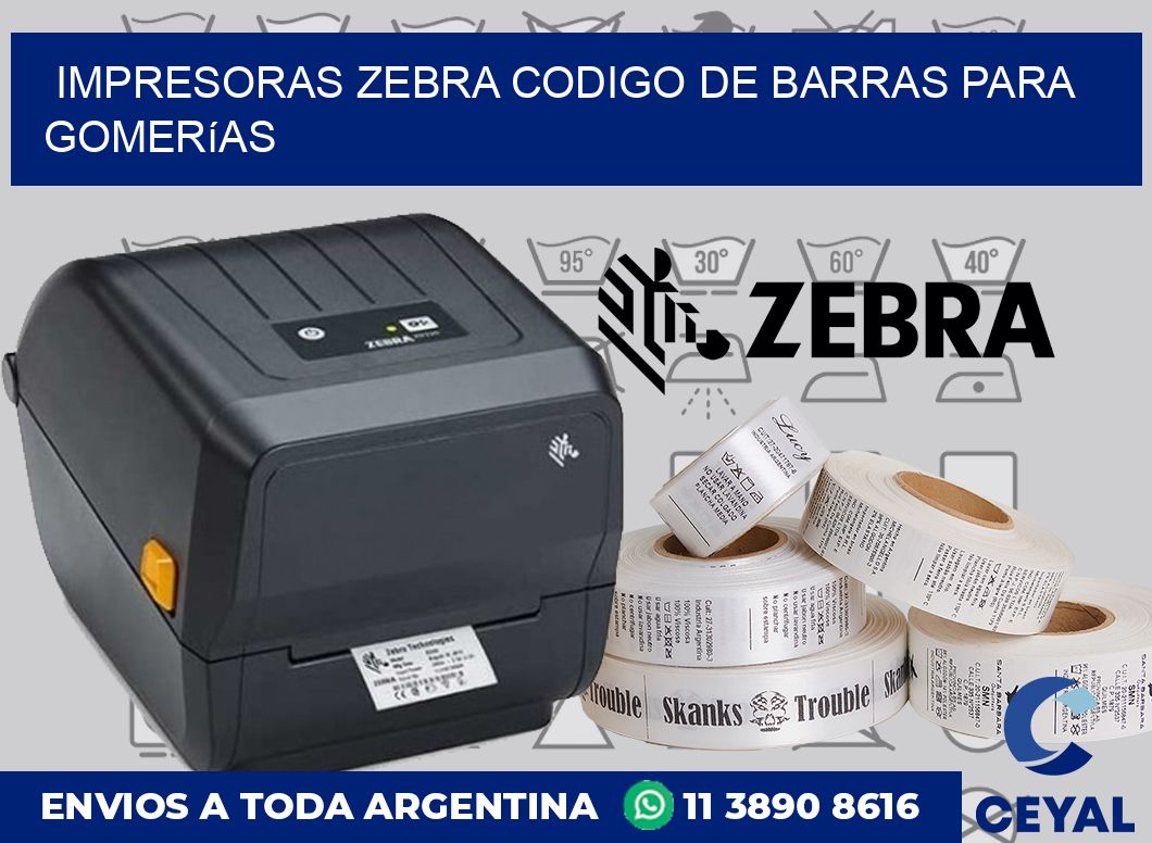 impresoras zebra codigo de barras para Gomerías