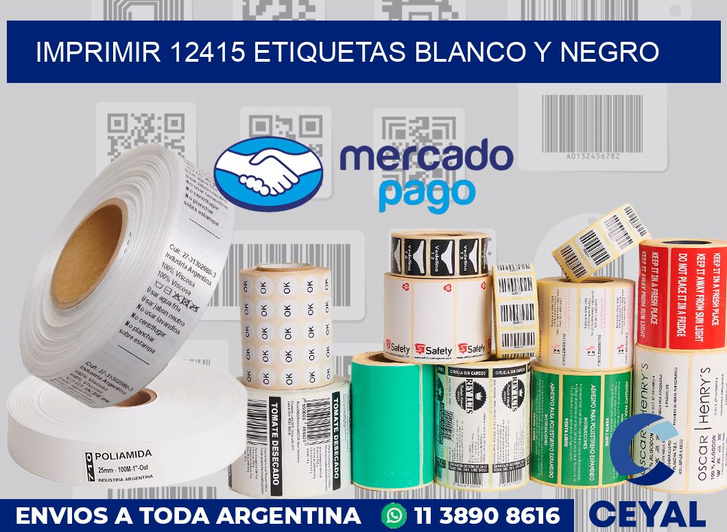 imprimir 12415 etiquetas blanco y negro