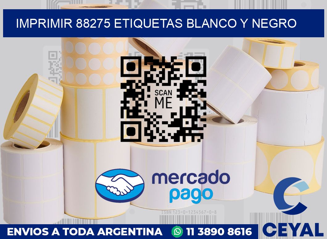 imprimir 88275 etiquetas blanco y negro