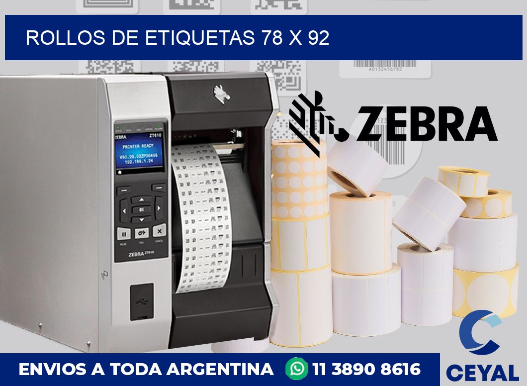 rollos de etiquetas 78 x 92