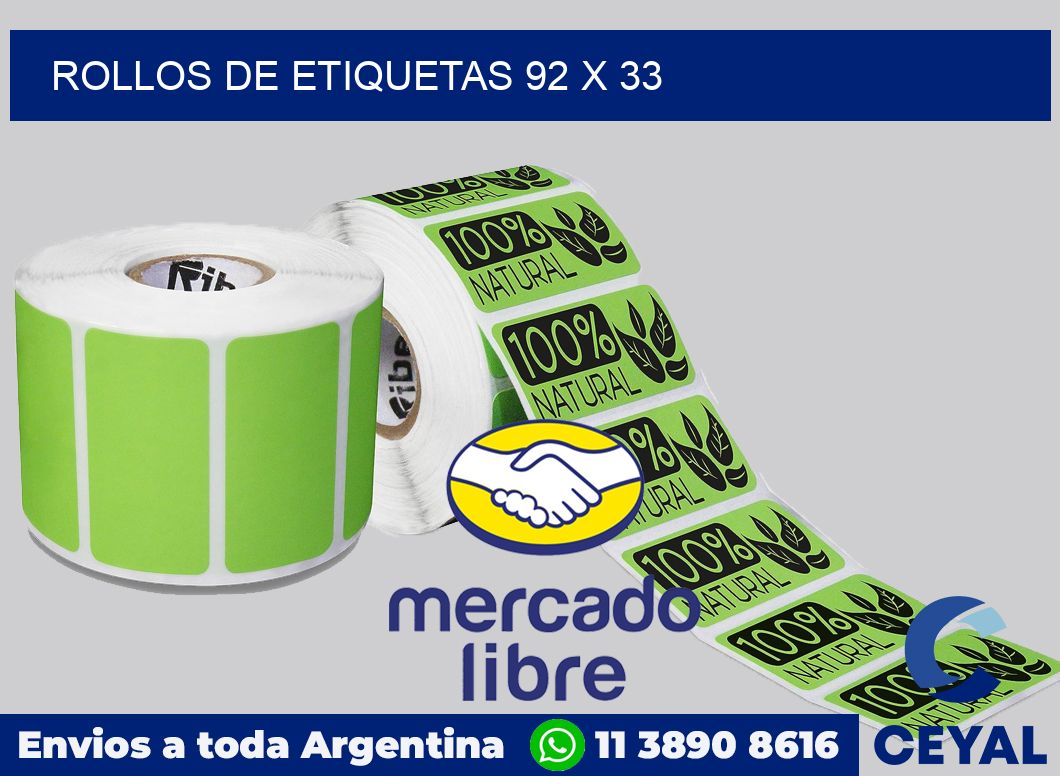 rollos de etiquetas 92 x 33