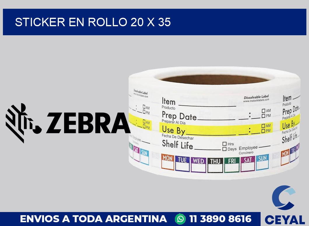 sticker en rollo 20 x 35
