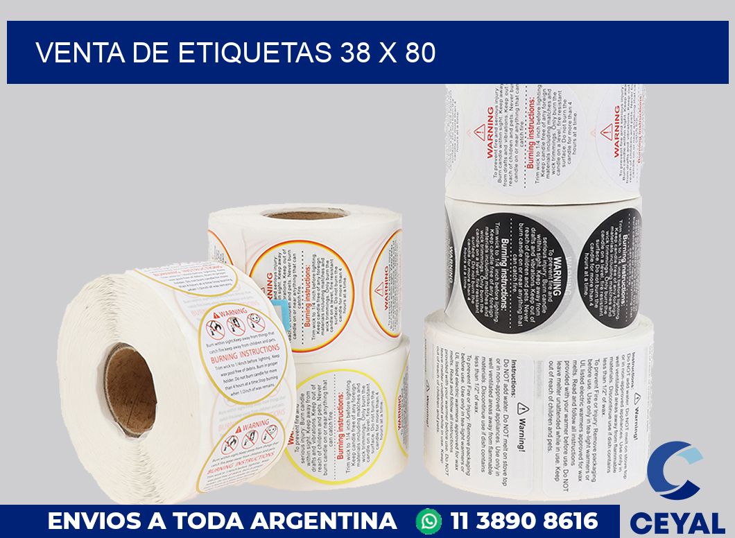 venta de etiquetas 38 x 80