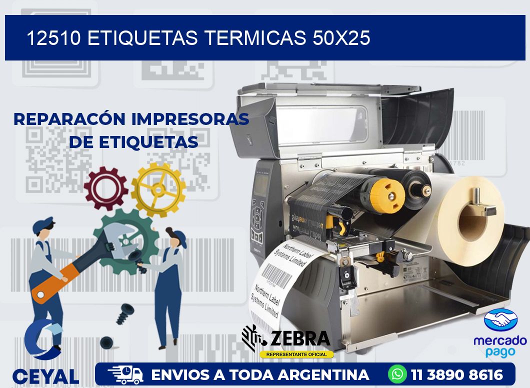 12510 ETIQUETAS TERMICAS 50X25