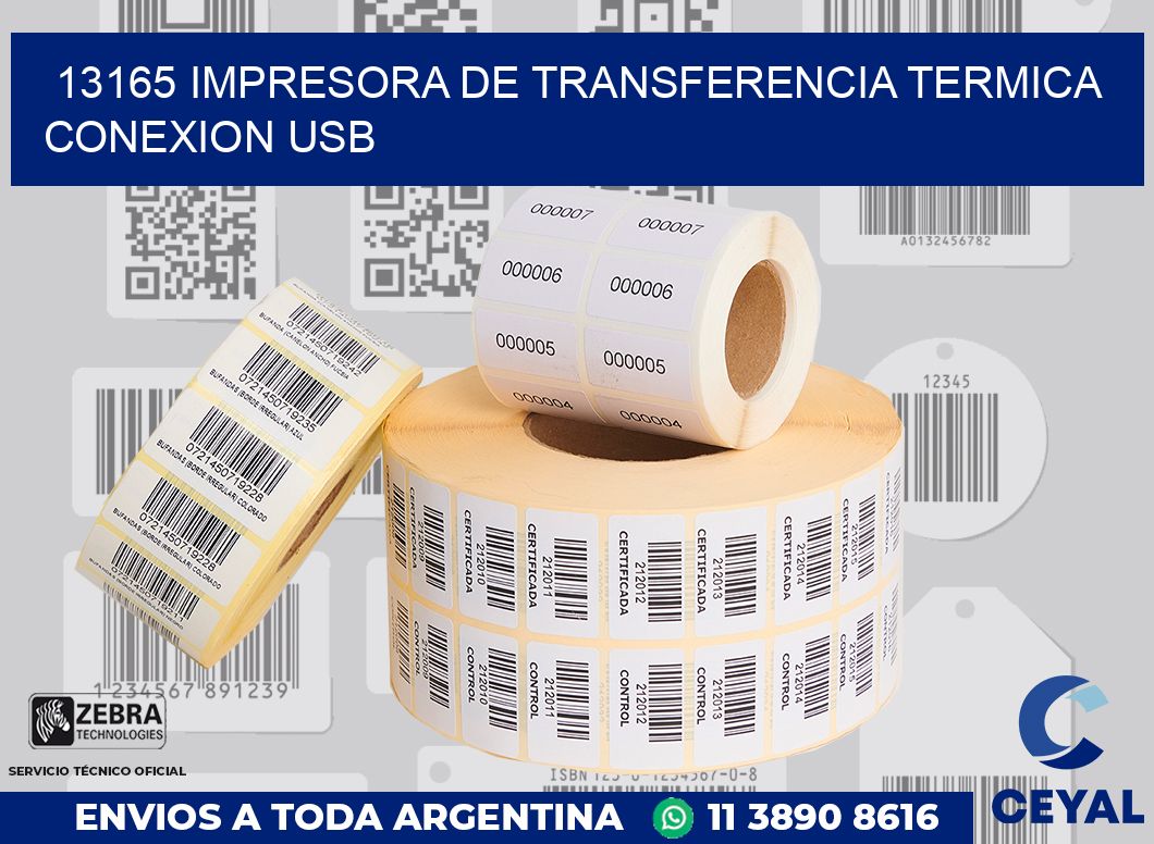 13165 IMPRESORA DE TRANSFERENCIA TERMICA CONEXION USB